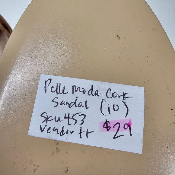 Pelle Moda Womens Cork High Block Heel Sandals Adjustable Straps Size 10M - Picture 6 of 8